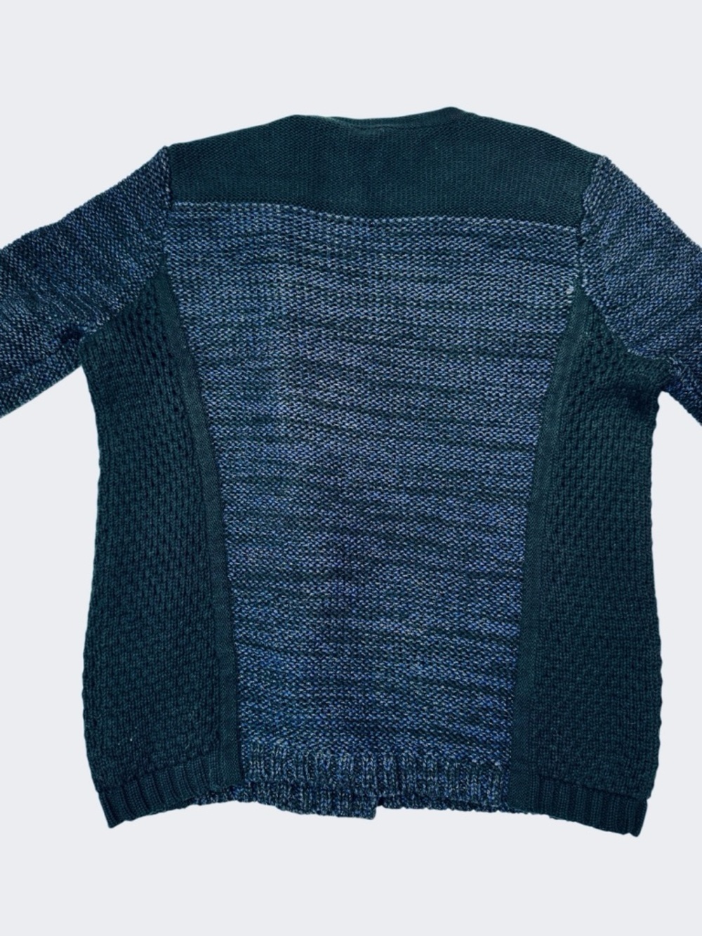 White + Warren Navy Ribbed Cotton-Blend Crewneck Sweater Size S - Picture 5 of 7